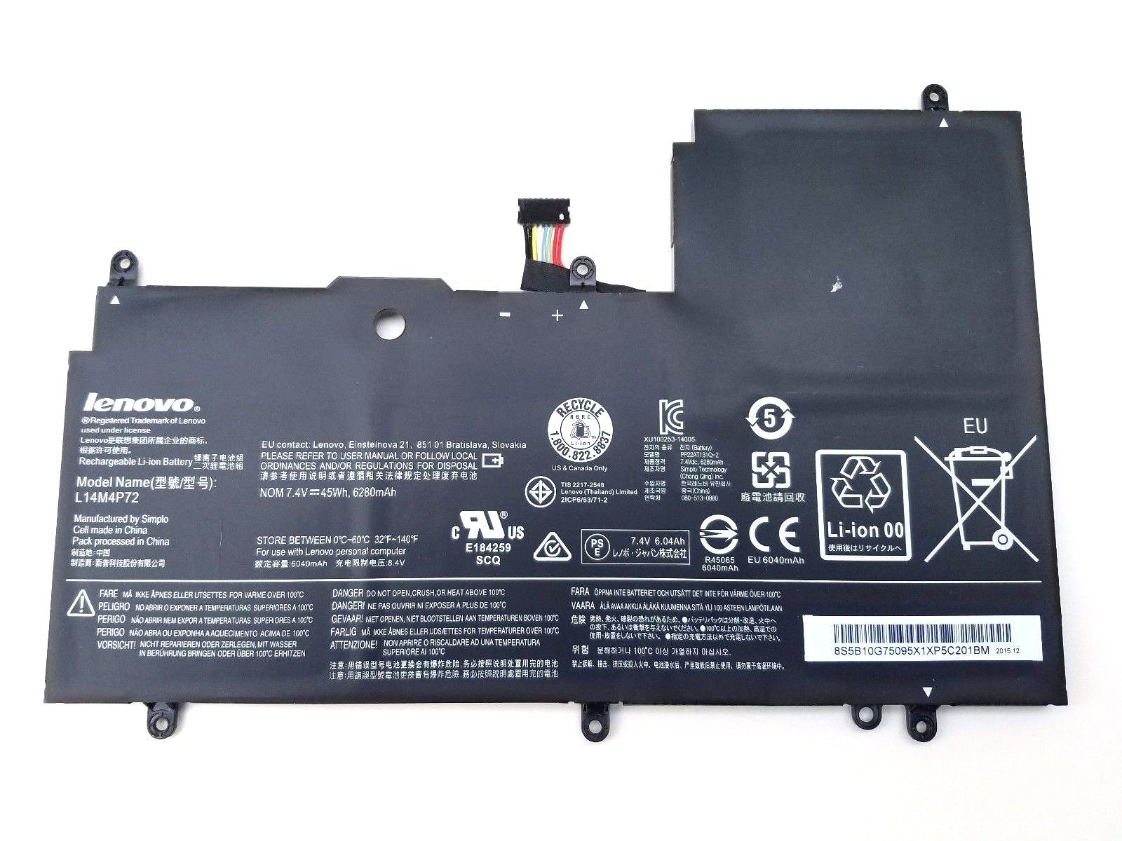 6280mAh 45Whr Akku Lenovo Yoga 700-14ISK 80QD