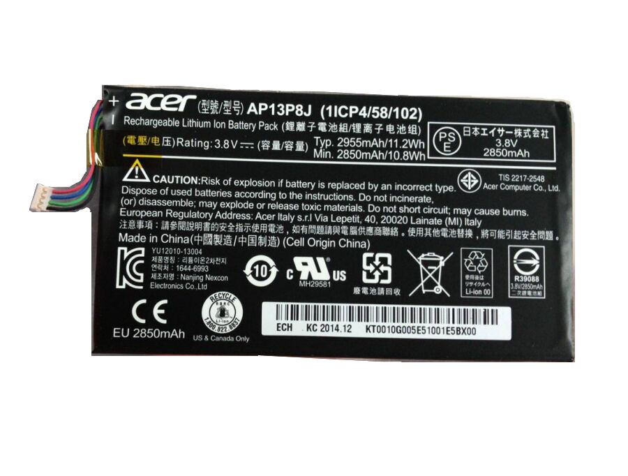 3 Zellen 2850mAh Acer AP13P8J Akku