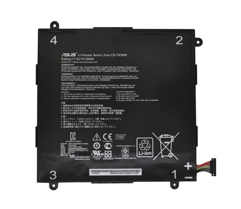 38Whr Asus Transformer Book TX300CA 13.3-inch Akku