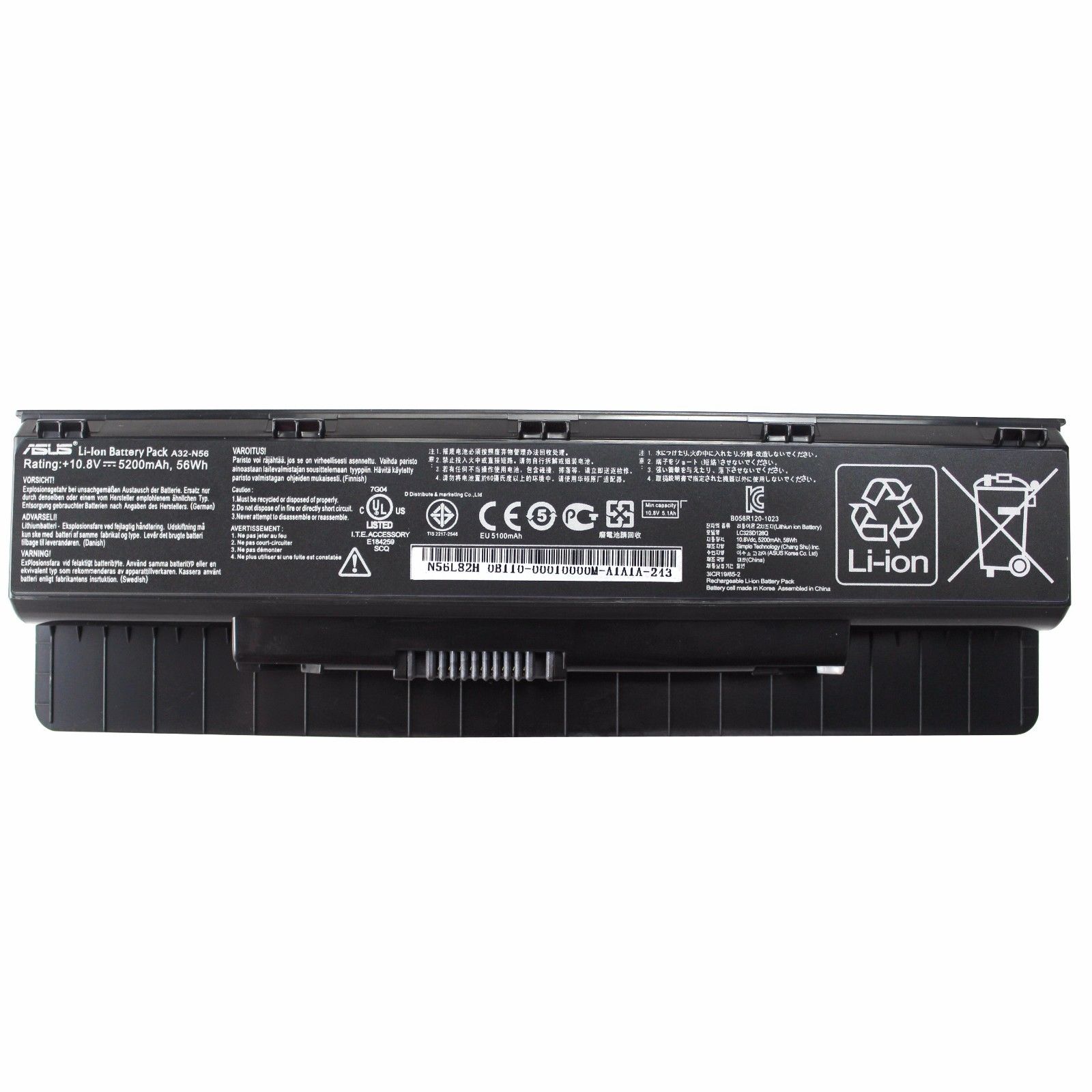 6 Zellen 5200mAh 56Whr Asus N56JN-CN024H N56JN-XO065H Akku