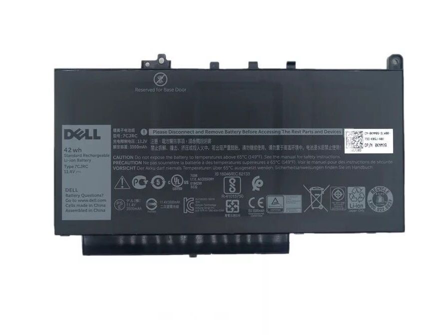 42Wh 3530mAh Dell 7CJRC Akku