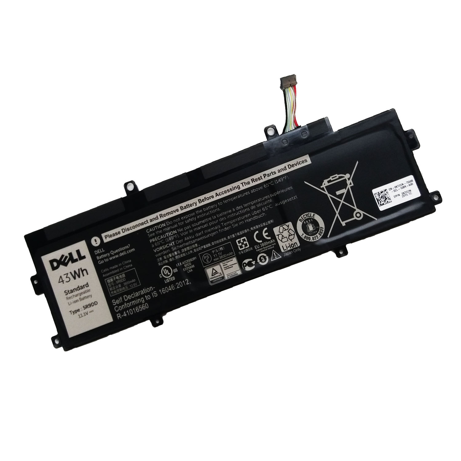 3800mAh 43Wh Dell 5R9DD E225846 KTCCN XKPD0 Akku