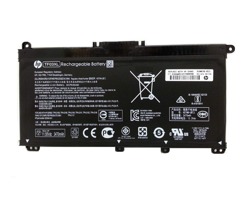 11.55V 3470mAh 41.7Whr HP TF03XL Akku