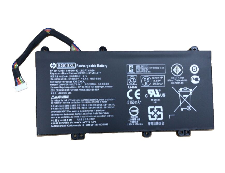 61.6Wh 5150mAh HP SG03XL Akku