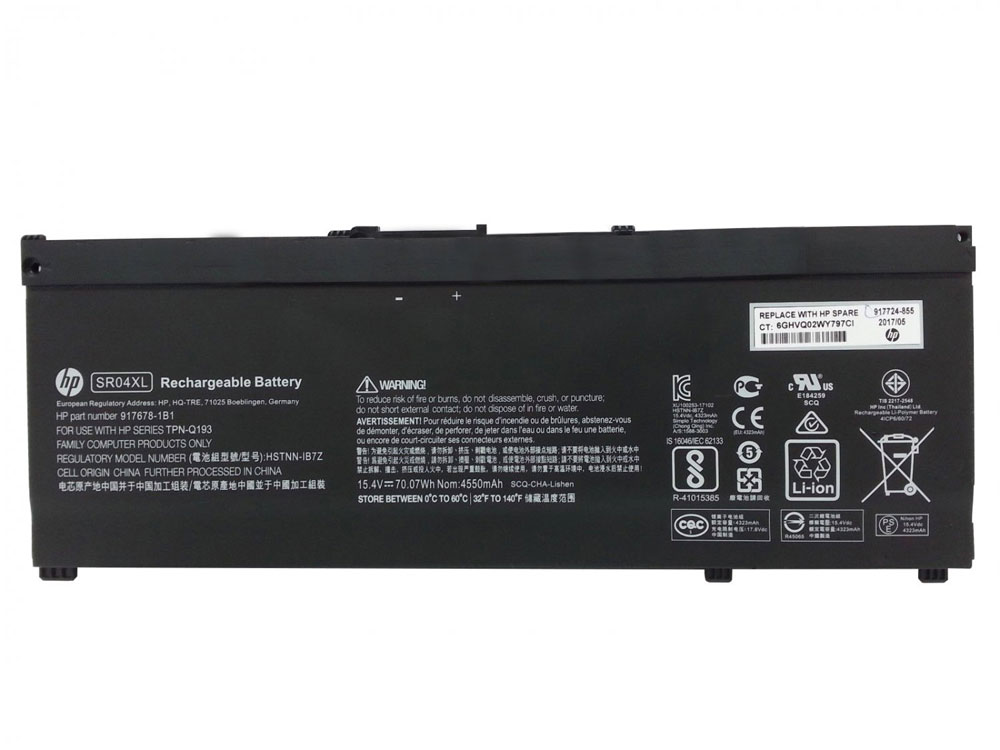 4550mAh 70.07Wh HP Pavilion Power 15-cb002nf 15-cb026tx Akku