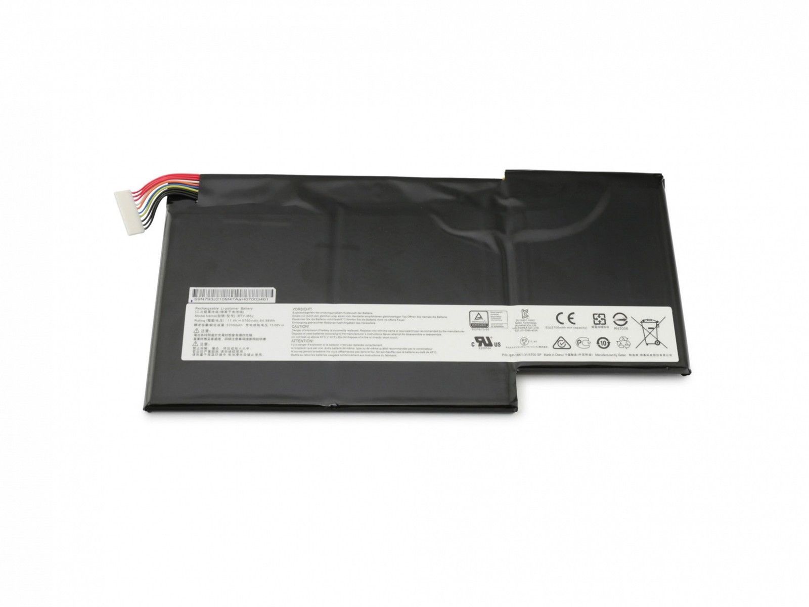 5700mAh 64.98Whr MSI BTY-M6J BTY-U6J Akku